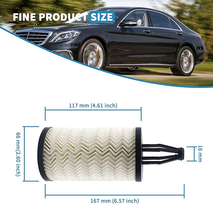 Engine Oil Filter 2761800009 Compatible with Mercedes Benz C, CLS, E, CLE, S, ML, SL Series Replace C43 AMG E400 E43 AMG GLC43 AMG GLE350 GL