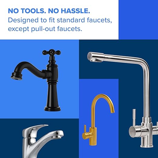 Brita Faucet Mount Water Filter System, White, No-Wait Filtration, Easy Install, Multi-Use Tap Water Filter for Kitchens, Bathrooms & Small Spaces