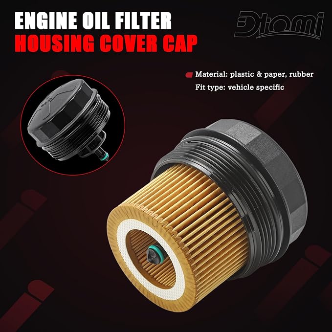 Engine Oil Filter Housing Cover Cap Compatible With BMW Vehicle E60 E70 E90 E93 F10 F30 128i 135i 528i 528i 328i 335i 530i 740i X3 X5 X6 Z4 Replace# 11427525334 11427566327 917-056