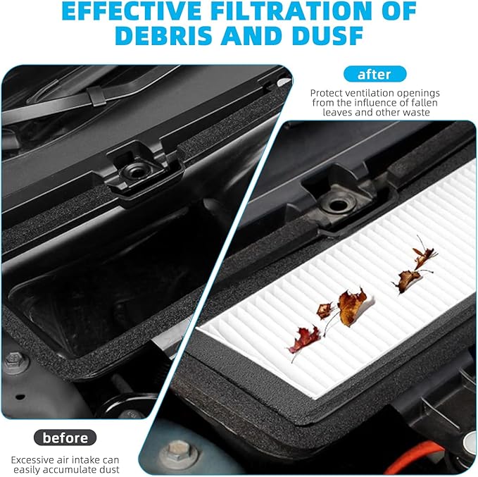 2PCS Air Intake Filter Replacement Compatible with Tesla Model 3 2017 2018 2019 2020 Accessories, Cabin & Inlet Air Filter, Passenger Compartment Air Filter Intake Accessories