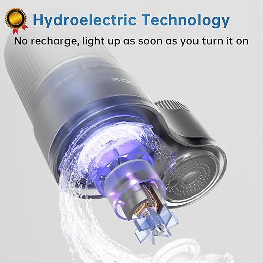 Faucet Water Filter, Sink Water Filter with NSF42 Certified & Blue Light, Remove Chlorine,Odor & Heavy Metals, Fits 15/16“, 13/15”, 3/4" Kitchen Faucets,1* Filter, LJ203