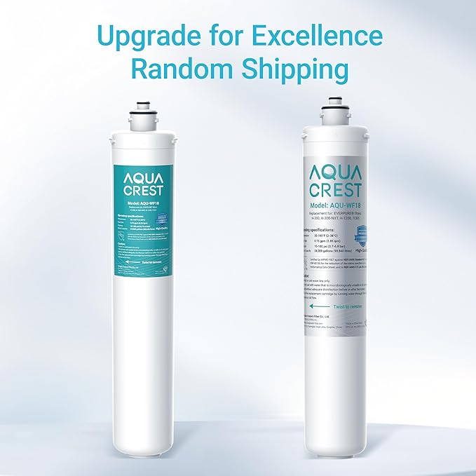 AQUACREST H-300 Under Sink Water Filter, Replacement Cartridge for Everpure H-300, H-300-NXT, 7CB5, EV9270-71, EV9270-72, EV9618-11, EV9855-50, EV9282-01, 24K Gallons, NSF/ANSI 42 Certified, 1 Pack