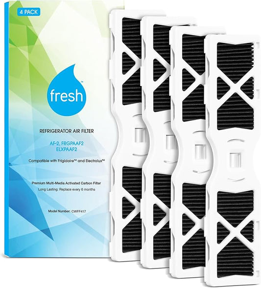 FRESH AF-2 Refrigerator Air Filter Replacement for Frigidaire - Compatible with Models: FRGPAAF2, RAF-2, Electrolux ELXPAAF2 - Advanced Carbon Filter Technology - (4 Pack) Air filter by MIST
