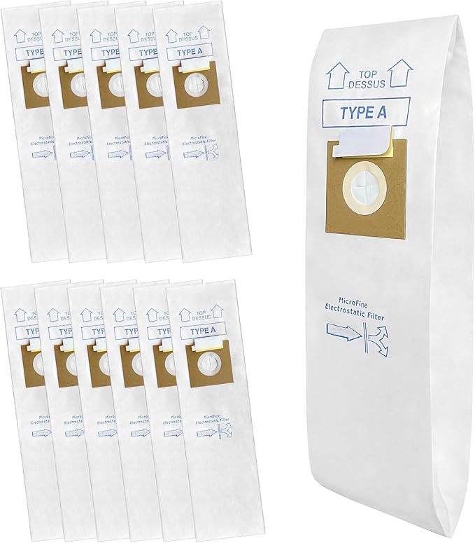 12 Pack Type A Vacuum Bags Replacement for Hoover Convertible, Decade 80, Concept One, Concept Two Upright Vacuum Cleaners, Replace Part 4010001A, 4010100A, 4010324A