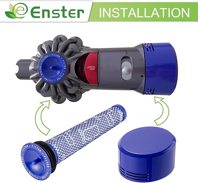 Replacement Filter for Dyson V7 V8 Animal Absolute Motorhead Carbon Fiber V8+ V7 Absolute V7 Animal Pro Plus Vacuum 1 Pre Filters & 1 Post Filters for Dyson V8 Compare to Part # 965661-01 & 967478-01
