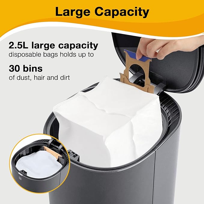 12 Pack Vacuum Dust Bags for Yeedi K781+ Vac Station, Disposable Dust Bag Fit for ECOVACS Deebot OZMO T8 AIVI T8 Max N8 Pro Plus N8Pro T9 AIVI T9PRO T9MAX DX93 DDX96 N10 Plus Vacuum Cleaner