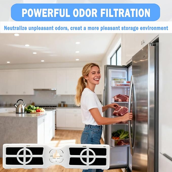 3 Pcs Refrigerator Air Filter Compatible with Frigidaire GRFC2353AD, GRFC2353AD0, GRFC2353AD2, GRFC2353AD3, GRFC2353AF, GRFC2353AF0, GRFC2353AF1, GRFC2353AF2, GRFC2353AF3, GRFG2353AF, GRFN2853AF