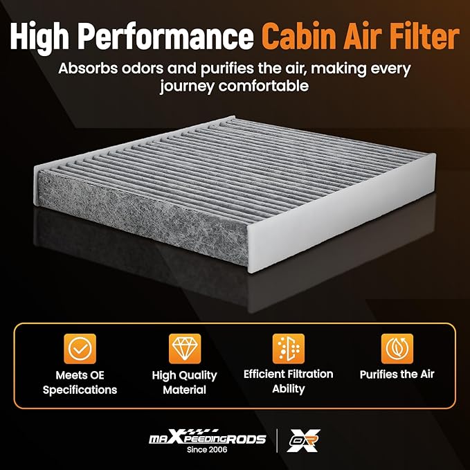 maXpeedingrods AF55839 PA30093 4-Pack Cabin Air Filter for International HV507, HV513, HV607, HV613, LT625; for Peterbilt 567, 579