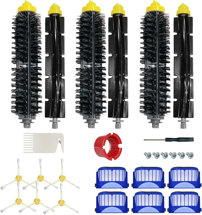 Replacement Parts Accessories Kit for iRobot Roomba 600 Series 694 675 692 690 680 650 660 620 665 695 651 614 & 500 Series 595 585 564, 6 Filter, 6 Side Brush, 3 Bristle and Beater Brush Set