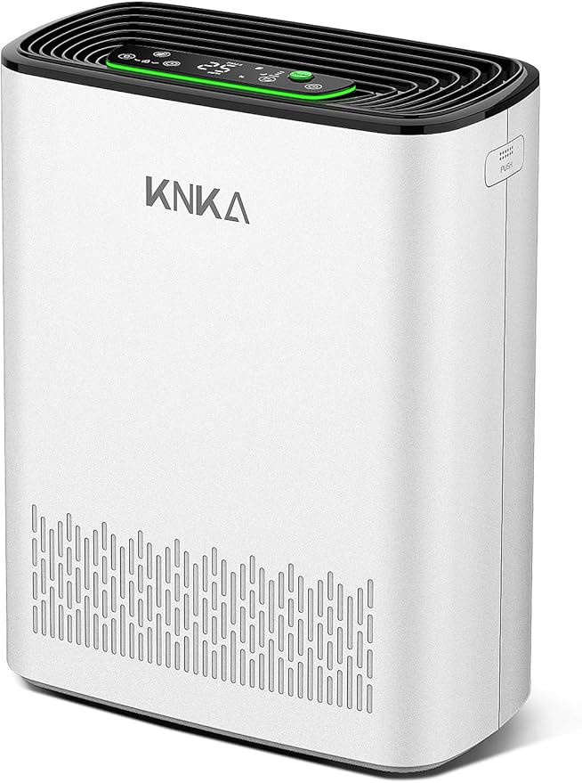 KNKA Air Purifier for Home Large Room Bedroom Up to 1123 Ft² in 1 Hr, Washable Filters, AQI Display, Turbo Mode, Auto & Sleep Modes, HEPA Air Cleaner for Dust, Pet Hair, Pollen (APH3000)