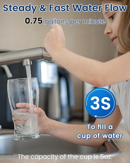 Vortopt Q5-UF Under Sink Water Filter System – 0.01μm Ultrafiltration, 24,000-Gallon Capacity, Reduces PFAS, Lead & Chlorine, Under-Counter Water Purifier