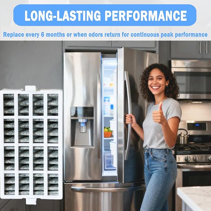 3 Pcs Refrigerator Air Filter Replacement Compatible with Whirlpool WRF767SDHV05, WRF767SDHZ00, WRF767SDHZ01, WRF767SDHZ02