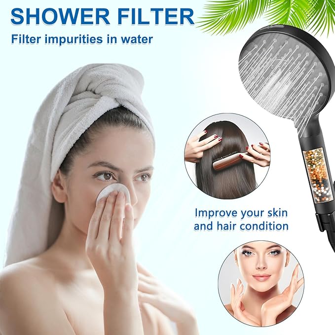 Water Replacement Filter for Shower Head,Compatible with SR SUN RISE Handheld Shower Head Cartridge,for Hard Water Remove Chlorine and Harmful Substances.（2 Pack）