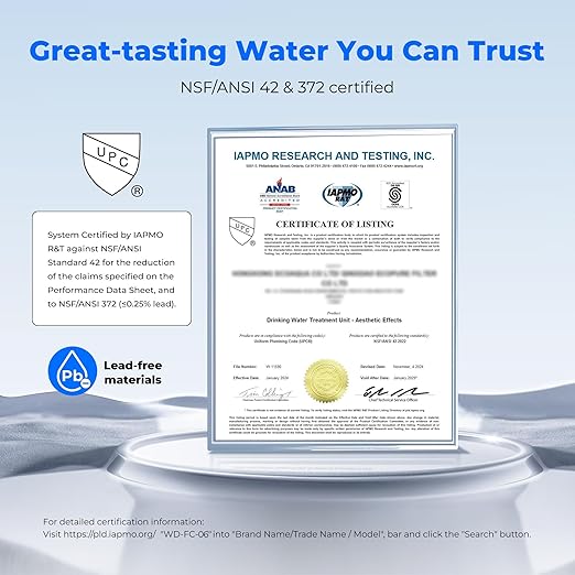 Waterdrop Water Filter for Sink Faucet, 360° Rotating Stainless Steel, NSF Certified Water Purifier for Kitchen Sink, 3 Months Long Lasting Tap Water Filter, Reduce Chlorine, 1 Filter