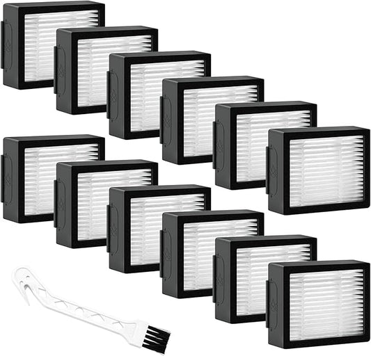 12 Pack Roomba Filters Fit for i-Robot Roomba I J E Series E5 E6 E7 i3 i3+ i4 i6 i6+ i7 i7+ i8 i8+ j7 j7+ Robot Vacuum Cleaners High-Efficiency Filter with 1 Cleaning Brush by Puxyblue