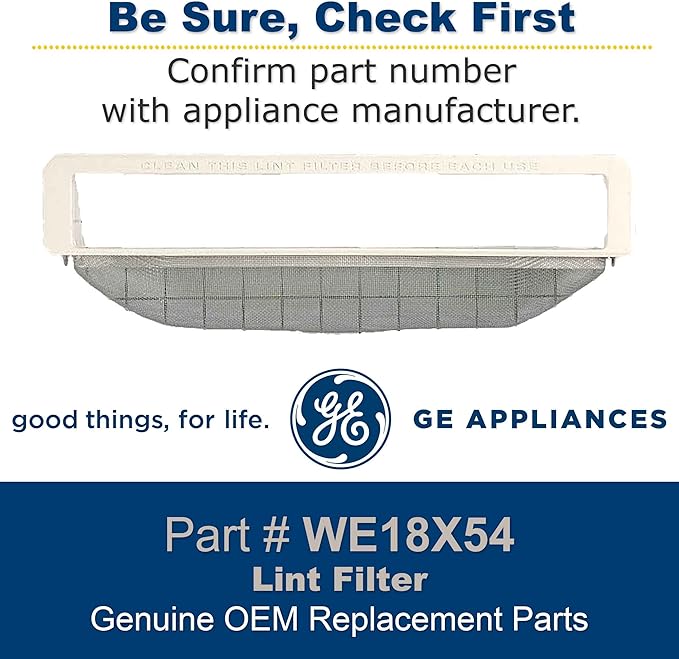 GE WE18X54 Genuine OEM Lint Filter for GE Dryers