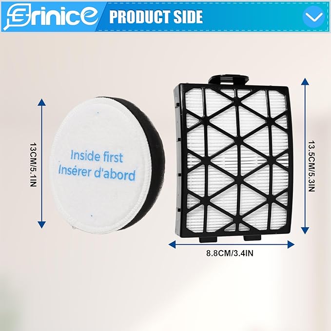 NEU652 NEU651 NEU612 Filter Replacement Compatible with Eureka FlexReach Upright NEU651PL NEU652 NEU612BL Vacuum Cleaner, 2 Hepa Filters, 4 Foam Filters and 1 Cleaning Brush
