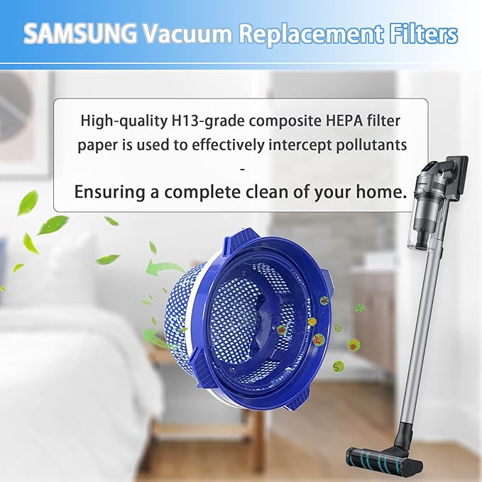 SAMSUNG Jet Vacuum Filters 3-Pack - Washable Micro Filters for Jet 70, 70+, 75, 75+, 90, 60 and VS9000RL - Part Number: DJ97-02649A