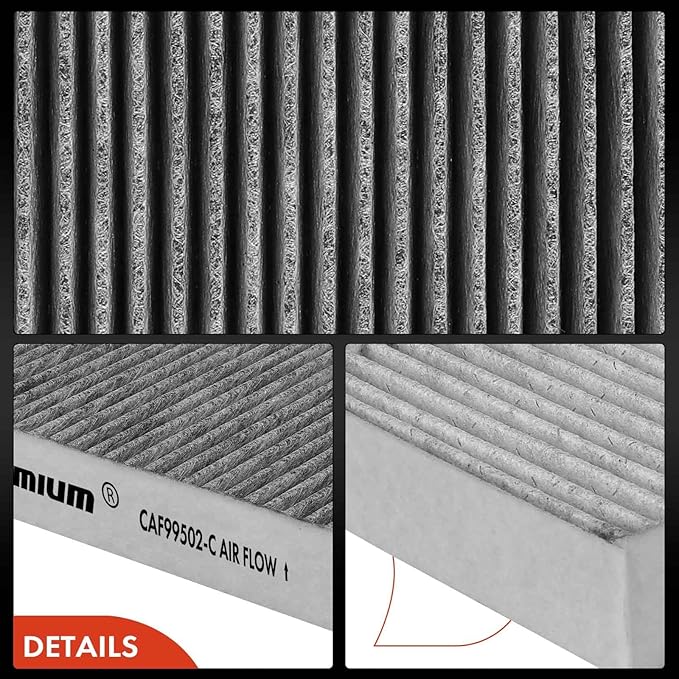 A-Premium Pack of 4 Cabin Air Filter with Activated Carbon - Compatible with Tesla Vehicles - Model 3 2017, 2018, 2019, 2020, 2021, 2022, 2023, Model Y 2020, 2021, 2022, 2023 - Replace# 1107681-00-A