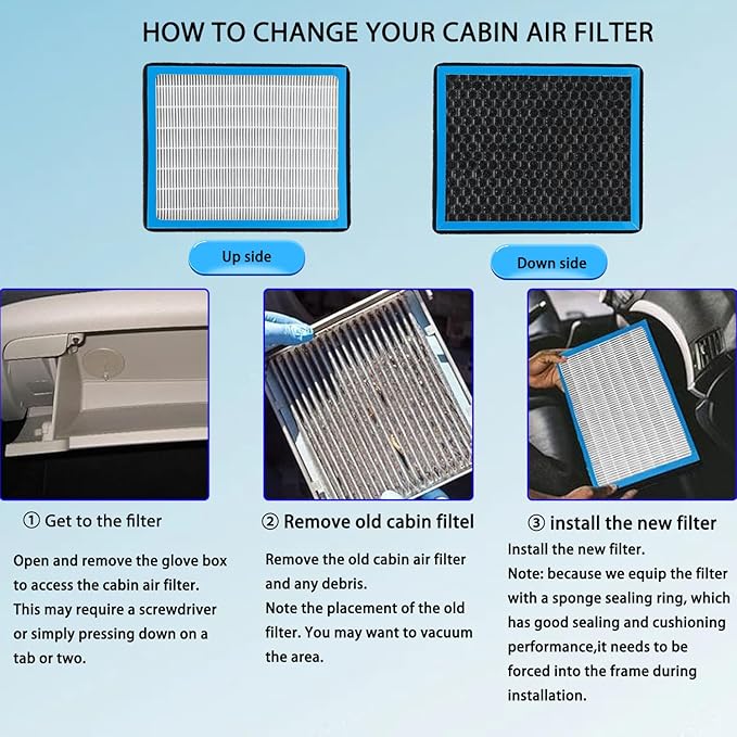 Cabin Air Filter With Activated Carbon For Toyota 4Runner Highlander Tundra & Lexus ES350 RX350 RX450H GX460,Avalon Camry Corolla Prius RAV4 Yaris Sienna Venza 2014-2020 (CP285)