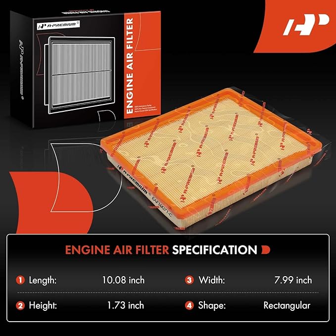A-Premium Front Engine Air Filter Compatible with Kia Optima 2007-2010, Rondo 2007-2012, 2.4L 2.7L, Replace# XA11089