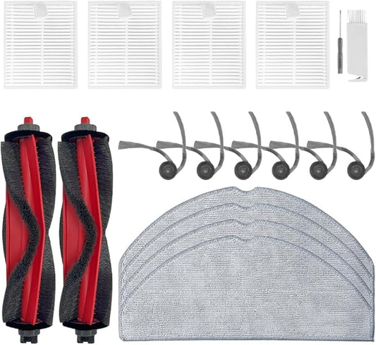 Q7 M5 Accessories Kit Replacement Compatible with Roborock Q7 M5+/Q7 L5/Q7 L5+ Robot Vacuum, 2 Main Brush, 4 Mop Clothes, 6 Side Brushes, 4 Filters, 1 Cleaning Tool