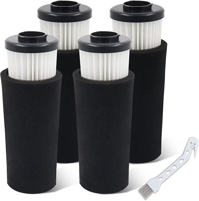 F112 Filter Replacement 4 Pack Compatible with Dirt Devil Upright Vacuum Cleaner, Pre Motor Endura Odor Trapping Filter Set, Replace part AD47936