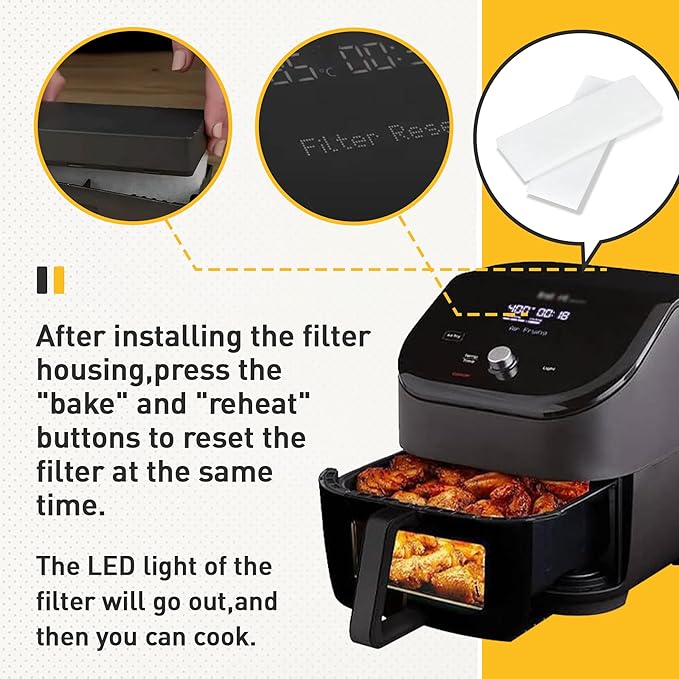 40 Pcs Air Fryer Replacement Filters for 6QT Instant Vortex Plus Air Fryer with ClearCook and OdorErase, Replacement Odor Erase Air Filters for Instant Vortex Plus 6QT