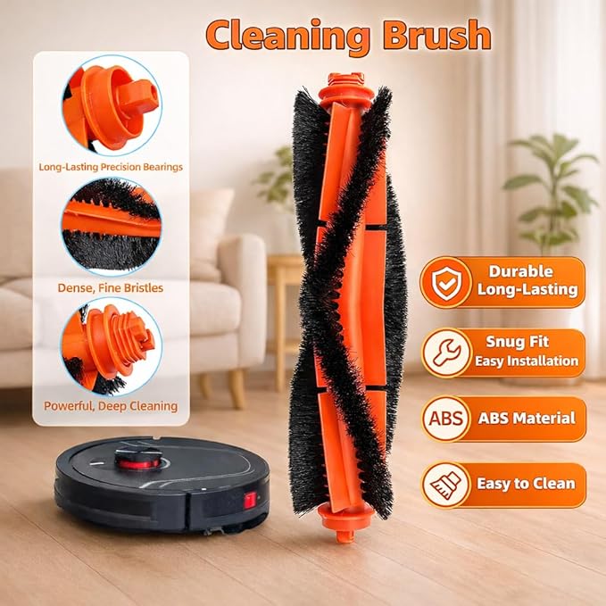 Replacement Parts Accessories Kit Compatible with Honiture V8 Pro Robot Vacuum Cleaner 1 Main Brush, 6 Side Brushes, 4 Hepa Filters, 4 Mop Pad