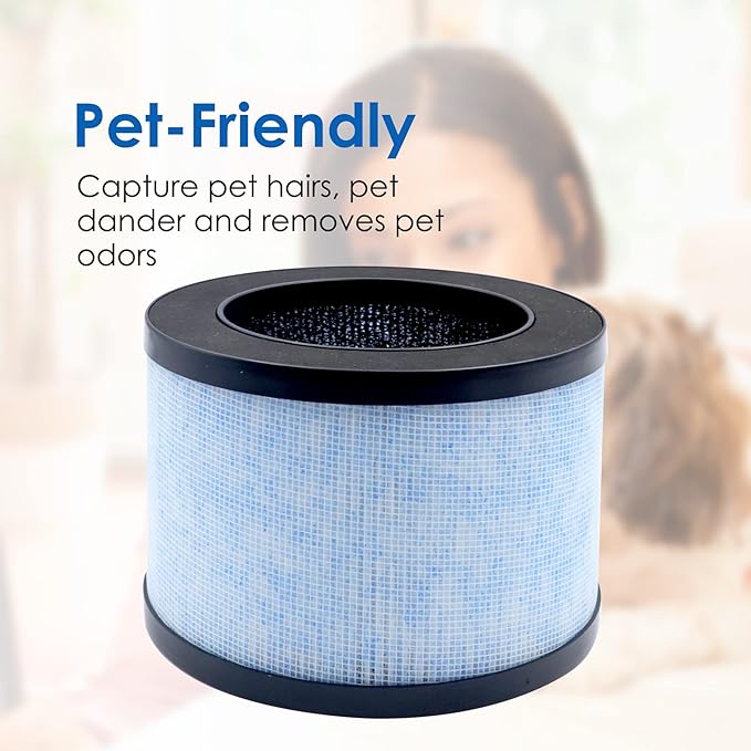 Flintar MK01 Replacement Filter, Compatible with AROEVE MK01 MK06 and Kloudi Air Purifier DH-JH01, TZ-K1, Intelabe EPI080, and Elechomes EPI081, 2-Pack