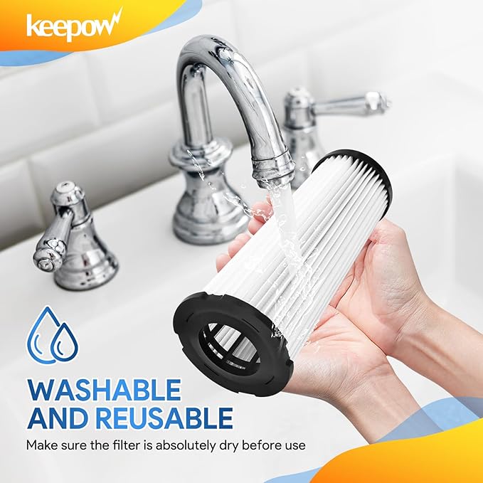KEEPOW F1 HEPA Filter for Dirt Devil Upright Vacuum Cleaner Models Featherlite/Breeze/Swivel Glide/Vision/Jaguar/Extra Light, Replace Part 2JC0280000, 3-JC0280-000, 2JC0360000 (1 Pack)