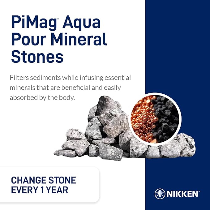Nikken PiMag Aqua Pour Mineral Stones 1386 - Replacement for PiMag Aqua Pour System 1360 - Perfect for Reduction of Aesthetic Chlorine and Aesthetic Chloramine