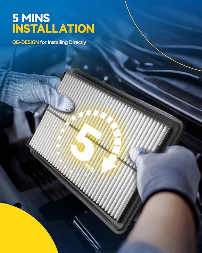 PHILTOP Engine Air Filter, Compatible with CA10885 Honda CR-V CRV 2010-2011, Engine Protection, Improve Engine Performance, Rigid Panel