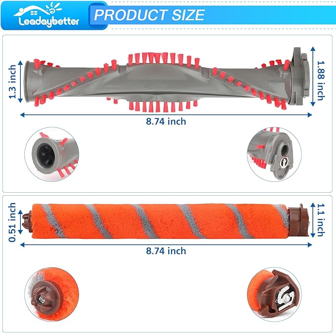 Leadaybetter Brush Roller Replacement Kit Compatible with Shark DuoClean NV800 NV801 NV803 UV810 HV380 HV381 HV381C HV382 HV383 HV384Q Vacuum, Compare to Part # 1148FT800 & 400FFJH380