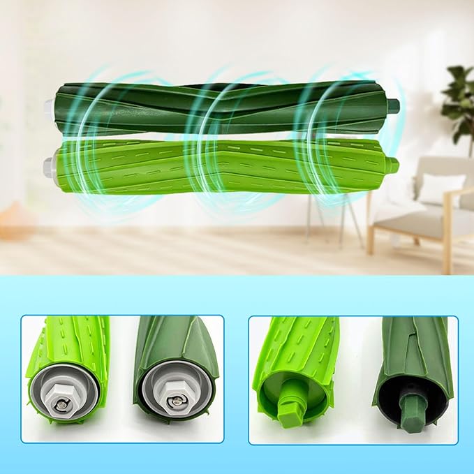Replacement Parts Accessiroes Compatible with iRobot Roomba E/i/j E5 E6 E7 i3 i3+i4 i4+ i6 i6+ i7 i7+ i5 i5 j5 j5 i2 i8 i8+/Plus Robot Vacuum 2 Set Rubber Brushes 8 Filters 8 Side Brushes 10 Bags