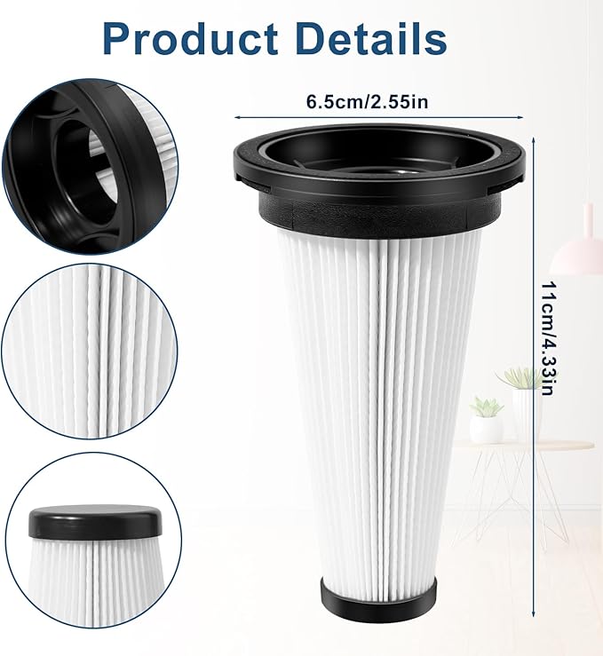 4 Pack Hepa Filters Compatible with MBYULO EHBR-A001-V01 Cordless Stick Vacuum Cleaner, Replacement Filter for Trucozie T350
