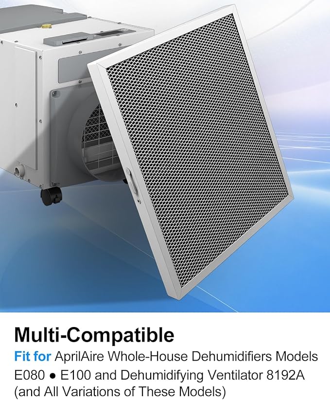 5881 Washable Dehumidifier Filter Fits for AprilAire Whole-House Dehumidifiers Models E080 E100 and Dehumidifying Ventilator 8192A, MERV 8 Replacement Filter 12x13.5x1(Pack of 2)
