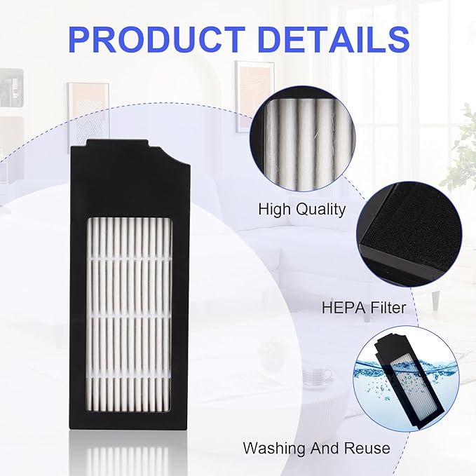 Filter Replacement for Yeedi C12 Pro Plus: Robot Vacuum Filter Fit For Yeedi C12 Pro Plus, Washable and Reusable Replacement Accessories kit Fit For Yeedi C12 Plus（4 Pack）