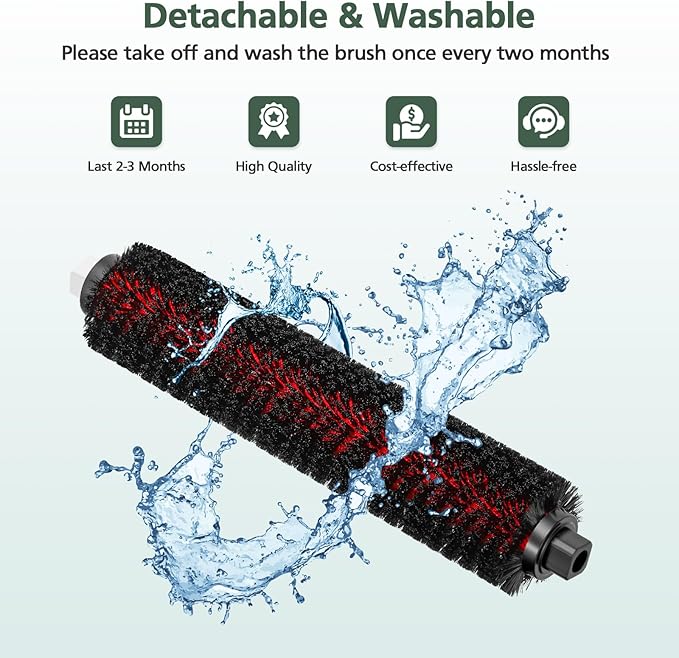 isinlive 2 PCS High-Speed Cleaning Brush for Mop Pads Compatible with Roborock S8 Pro Ultra and S7 MaxV Ultra Robot Vacuum Cleaner, Detachable and Washable Self-Cleaning Rolling Brush