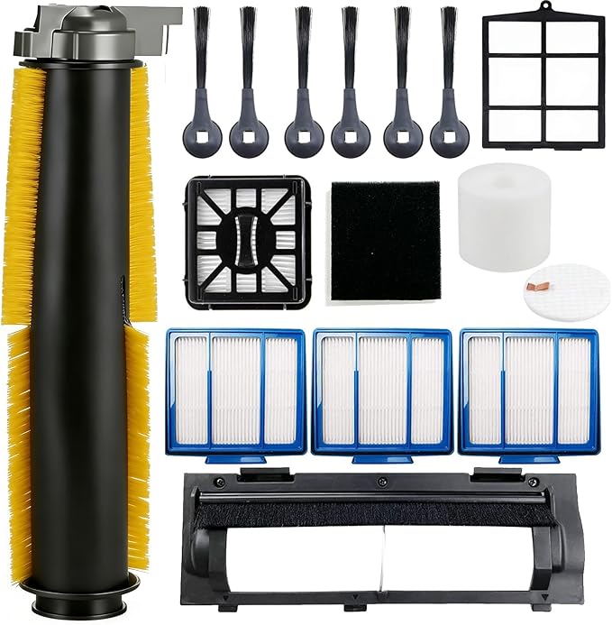 Replacement Part Accessories Compatible for Shark IQ R101AE RV1001AE UR1100SRUS AV1002AE AV1010AE RV100AE EZ RV912S Side/Sweep Brush Filter Main/Roller Brush Shell Clean Base Filter