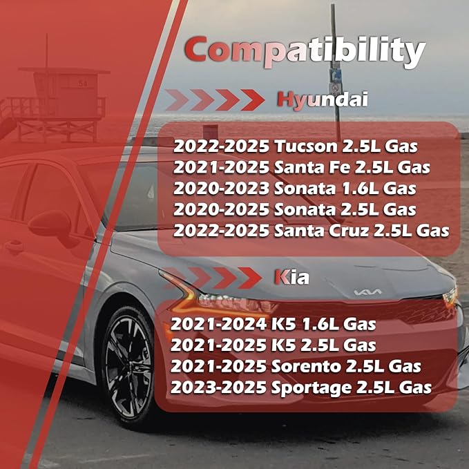28113-L1000 Engine Air Filter and 97133-L0000 Cabin Air Filter kit Compatible with 2022-2025 Hyundai Tucson 2021-2025 Santa Fe 2020-2025 Sonata 2021-2025 Kia K5 Sorento Not For Hybrid