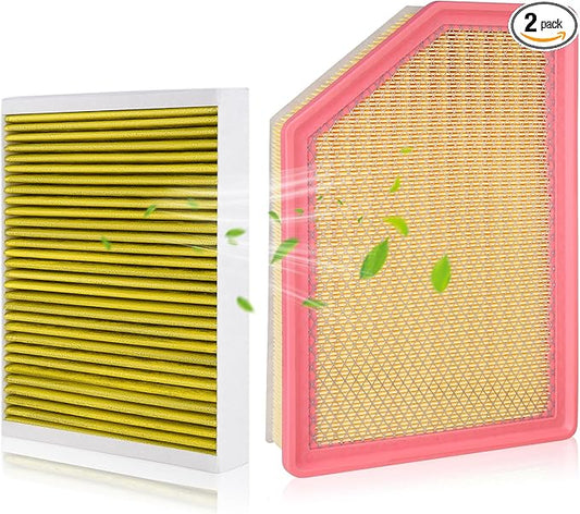 Engine and Cabin Air Filter Combo Set for 2020-2026 Chevrolet Silverado 2500HD/3500HD, 2020-2026 GMC Sierra 2500HD/3500HD 6.6L Diesel Engine Air Filter Replacement #CF11966 84554703