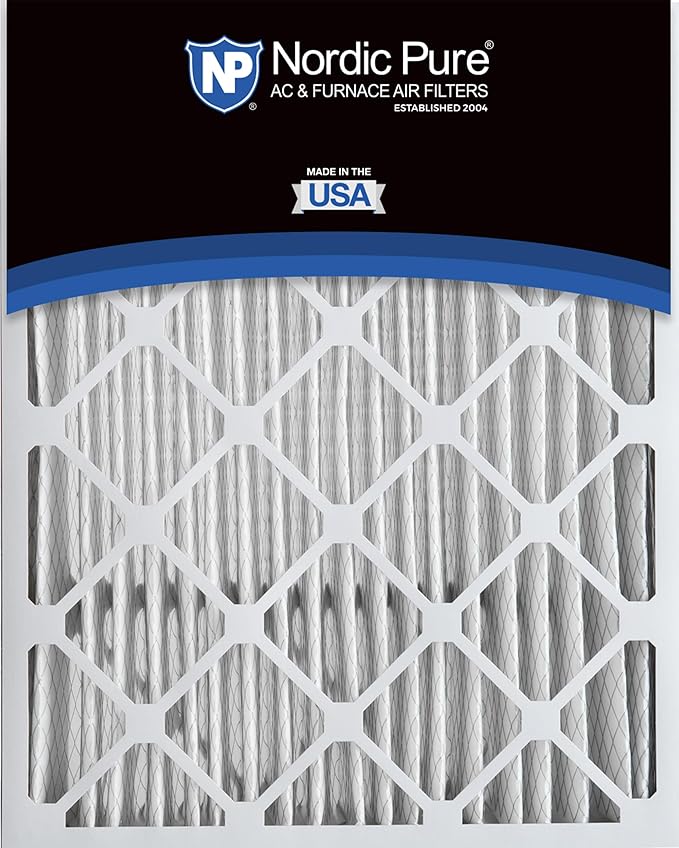 Nordic Pure 20x25x5 (Actual Size: 19 7/8 x 24 7/8 x 4 3/8) Honeywell/Lennox Replacement MERV 8 Air Filter 1 Pack