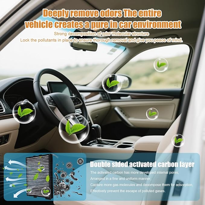 Air & Cabin Filter Cabin Air Filter with Activated Carbon Compatible with Selet 1997-2003 BMW E39 525I 528I 530I 540I M5-CABIN0023 (64110008138)