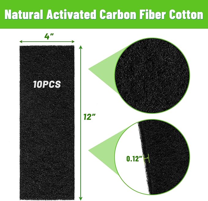 4"x12" Activated Carbon Air Vent Filters for Home, 4" x 10" Dust Control Activated Charcoal Floor Vent Filters Air Filter Freshener for Home Vents to Purify Indoor Air