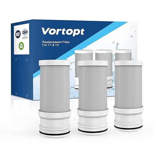 VORTOPT NSF Certified Replacement for T1-ACF/T2-ACF/T6-CTO Faucet Water, 3-6 Months Lifetime, Reduces Chlorine, Taste and Odor T1/T2 T6-CTO Filter（Pack of 3）