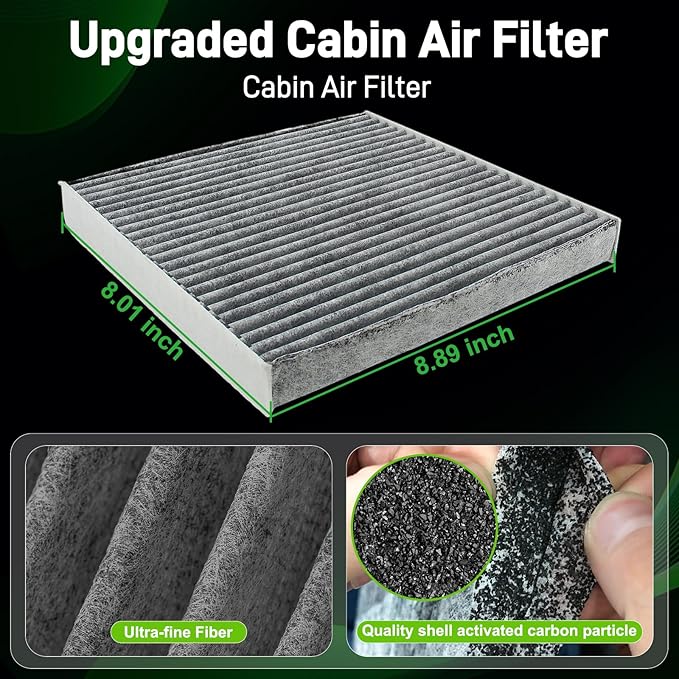 97133-L0000 Cabin Air Filter Fit for Hyundai Sonata Elantra Kona Electric Tucson Santa Cruz Fe Ioniq 5 6 for Kia EV6 EV9 K4 K5 Niro EV Sorento Sportage for Genesis GV60 2020-2025 2 pcs