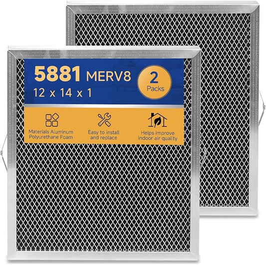 5881 Dehumidifier Filter MERV 8 Washable Compatible with Whole-House Dehumidifiers Models E100 E080 8192A and Dehumidifying Ventilator 8192A Replacement Filter 2 Packs