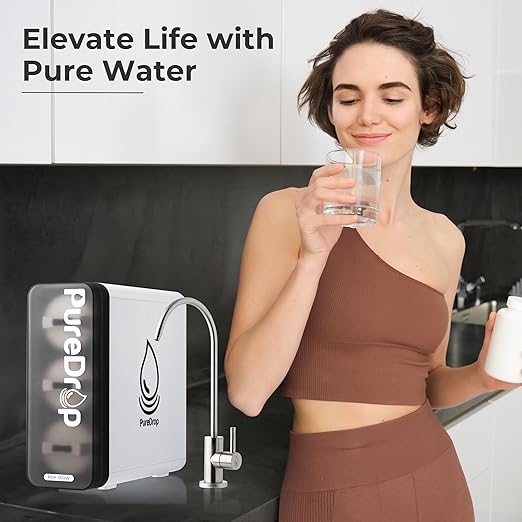 PDR-3CUW 0.01μm Ultra-Filtration Under Sink Water Filter System, SGS-Tested Tankless 3-Stage Compact Undersink Water Filtration with Faucet, Removes Chlorine, Bad Taste & Odor, No Waste Water