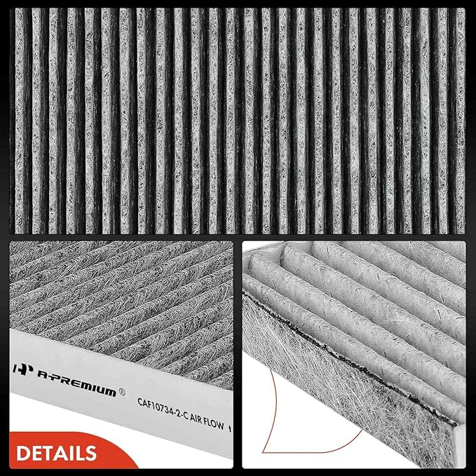 A-Premium 2-PC Cabin Air Filter with Activated Carbon Compatible with Kia Sorento 2003-2009, Replace# 971333E260, 971333E270